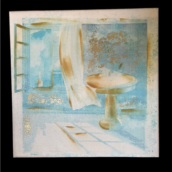 Fabrice de Villeneuve Original French Themed Oil Panting on Canvas Fresh Air - Picture 1 of 5